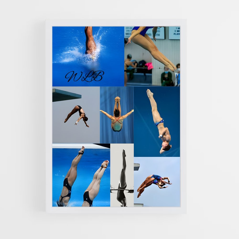 Poster Diving world faufile – affiche Plongeon depuis une plateforme (vue 3)